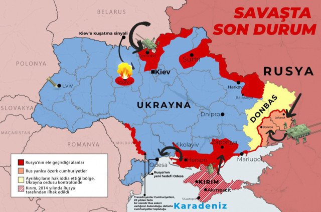 Rusya Odesa açıklarında iki ayrı gemi vurdu! Harkov'da okul vuruldu 2 kişi öldü Kiev'de çatışma sürüyor - Resim: 1