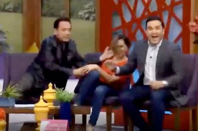 Canlı yayında sunucunun dudağına yapışan milletvekili ülkede infial yarattı!  - Resim: 3