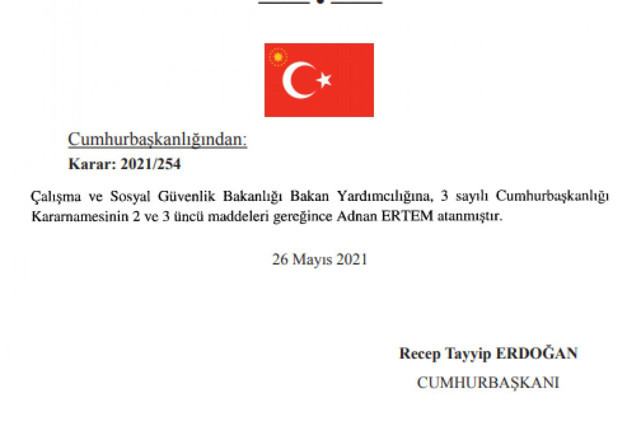 Adnan Ertem, Çalışma ve Sosyal Güvenlik Bakan Yardımcılığı görevine getirildi - Resim: 0