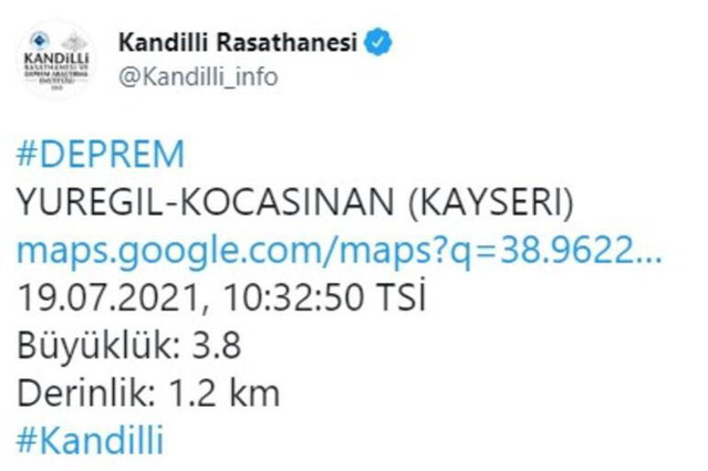 Kayseri'de 13 dakika arayla 3 deprem! 3.8, 3.9 ve 3.0 büyüklüğünde... - Resim: 1