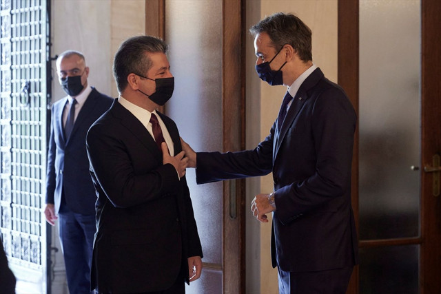 Kiryakos Miçotakis ile Mesrur Barzani görüştü - Resim: 0