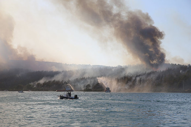 Bodrum'da ciğerler yandı! 80 hektar orman küle döndü Alevler 5 yıldızlı lüks oteli sardı - Resim: 3
