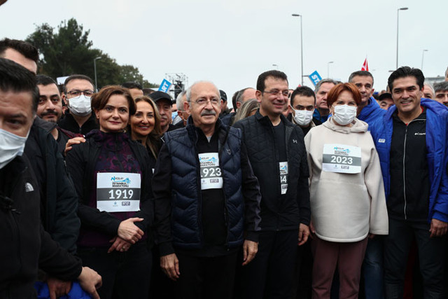 İstanbul Maratonu'nda Millet İttifakı liderleri göğüs numaralarıyla mesaj verdi! - Resim: 2
