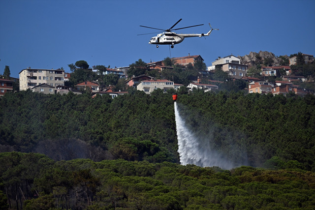 İstanbul Maltepe'de evlerin dibinde orman yangını çıktı! Evlere ulaşmadan södürüldü - Resim: 3