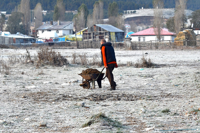 Kars ile Ardahan'da soğuk hava ve kırağı etkili oldu - Resim: 0