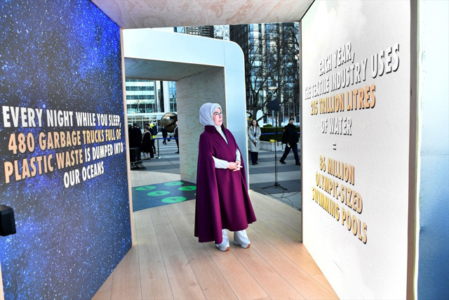 Emine Erdoğan, BM'deki "Sıfır Atık Enstelasyon Sergisi"ni ziyaret etti - Resim: 5