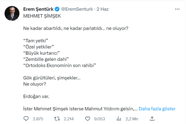 Mehmet Şimşek ne kadar abartıldı, ne kadar parlatıldı! Sanki Şimşek Finans Peygamberi... - Resim: 0