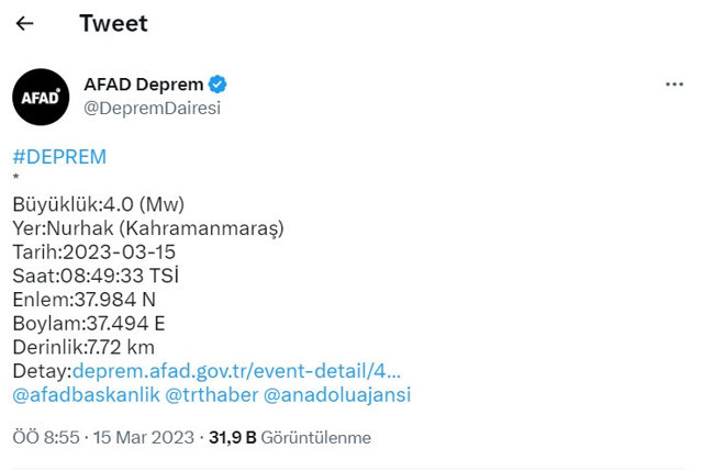 Kahramanmaraş sallanmaya devam ediyor! Nurhak’ta deprem AFAD şiddetini açıkladı - Resim: 0