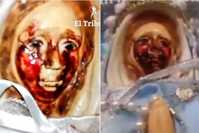 Ağlayan Meryem Ana heykeli 38. kez böyle kan akıttı! - Resim: 4