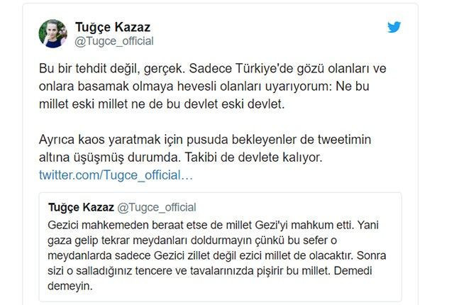 Gezi davası için Tuğçe Kazaz sansasyon yaratan bir paylaşım yaptı - Resim: 3