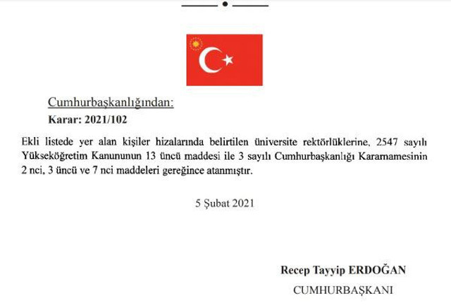 Cumhurbaşkanı Erdoğan, 11 üniversiteye yeni rektör atadı! Resmi gazetede yayınlandı - Resim: 0