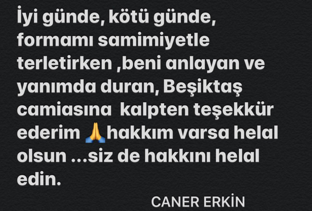 Caner Erkin, Beşiktaş'a veda etti - Resim: 0