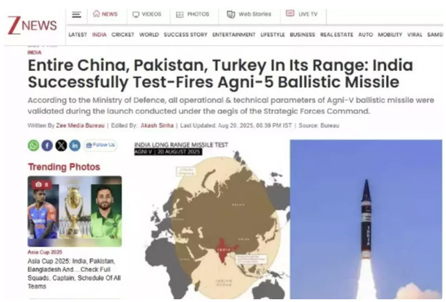 Hindistan medyası füze testinin ardından sınırı aştı, Türkiye'yi küstah sözlerle hedef aldı! - Resim: 1