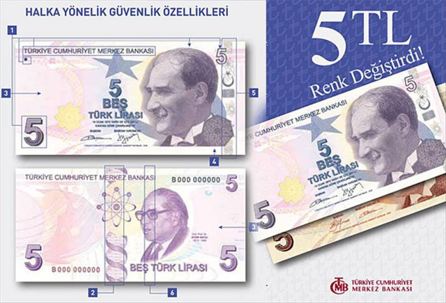 5 liralar morardı Merkez Bankası yeni bastı işte yeni 5 liranın görünümü - Resim: 0