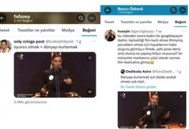 Pınar Deniz'in Altın Kelebek'teki konuşması olay olmuştu! Burcu Özberk ve Farah Zeynep Abdullah'tan şok tepki! - Resim: 1