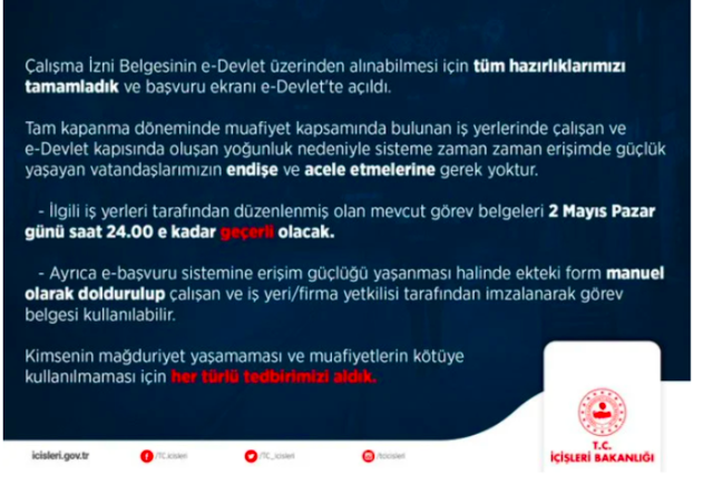 e devlet çalışma izin belgesi alma ekranı TC ile giriş - Resim: 0