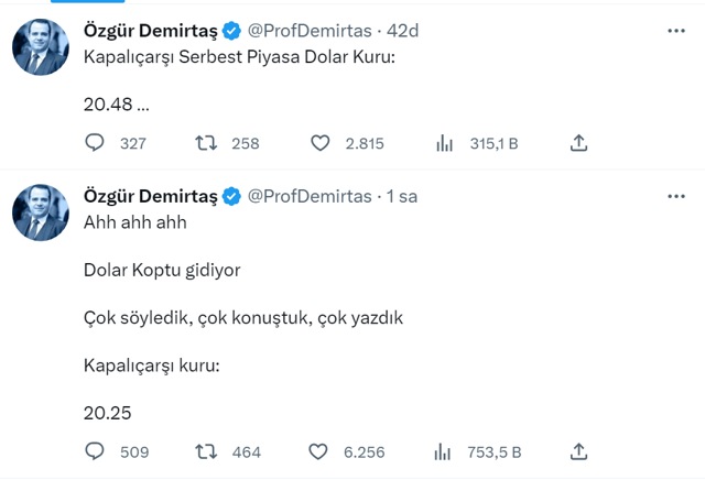 Dolar koptu gidiyor! Özgür Demirtaş 'yapmayın' deyip uyardı! Dolar 24-25 lira olur... - Resim: 0