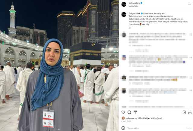 Umreye giden Fulya Öztürk başörtülü fotoğrafını paylaştı: Allah bana da nasip etti - Resim: 0