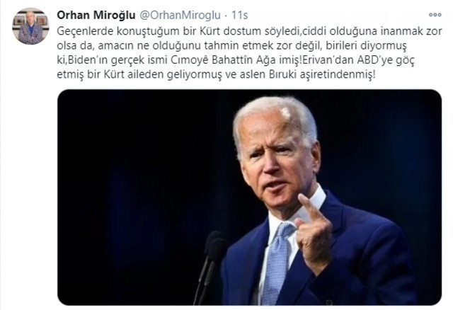 Joe Biden Kürt mü? AK Partili Orhan Miroğlu'nun iddiası konuşuluyor - Resim: 0