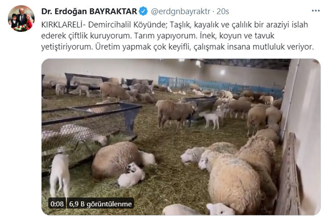 Eski AK Partili Bakan Bayraktar Erdoğan tarım ve hayvancılık işine girdi - Resim: 0