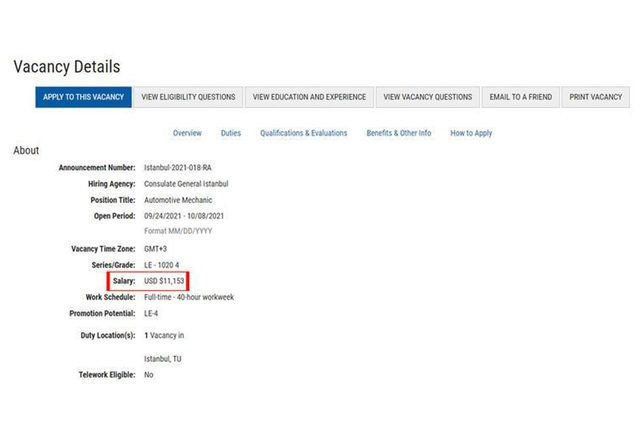 ABD İstanbul Başkonsolosluğu'nun 99 bin TL maaşla işçi araması olay olmuştu! Açıklama geldi - Resim: 0