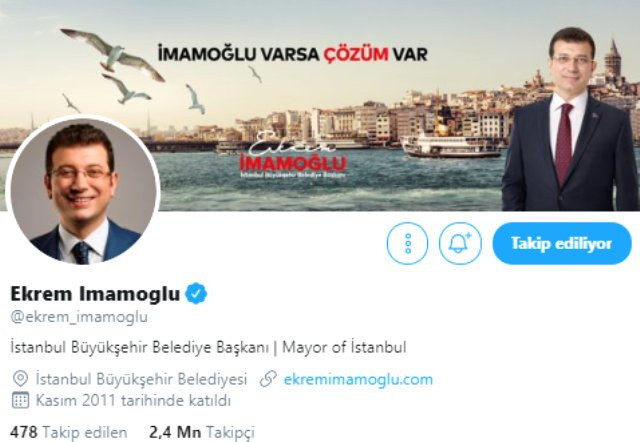 Ekrem İmamoğlu'nun Twitter hesabındaki biyografisinde çarpıcı detay! - Resim: 0