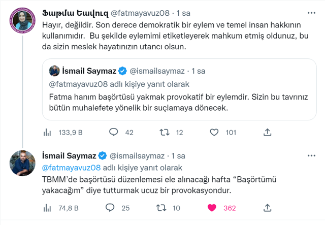 Kıyamet koptu! İsmail Saymaz, 'başörtümü yakacağım' diyen Fatma Yavuz'a 'kendini yak' dedi - Resim: 1