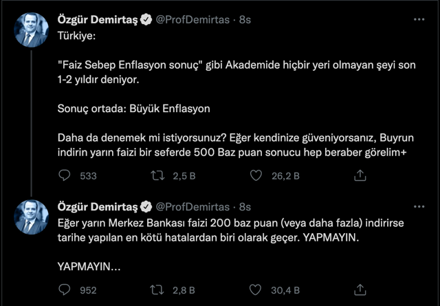 Prof. Dr. Özgür Demirtaş'tan Merkez Bankası'na 'faiz' uyarısı! 'Yapılan en kötü hata olur' - Resim: 0