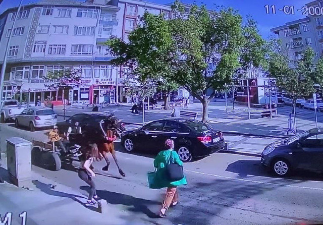 Çılgına döndü, ters yönde 4 nala koştu! Tekirdağ'da at arabası yayaya çarptı, sahibi bırakıp kaçtı - Resim: 1