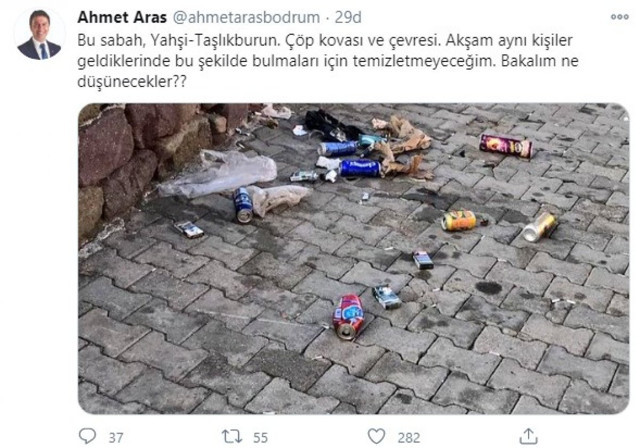 Bodrum'da Başkan Aras'ın çöp isyanı temizletmeyeceğim bakalım ne düşünecekler - Resim: 0