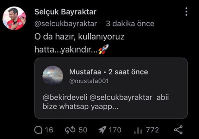 Selçuk Bayraktar’dan WhatsApp’a yerli rakip müjdesi - Resim: 0