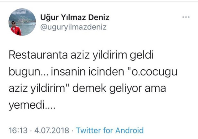 Masterchef Uğur'un küfürleri neler twitter'daki Aziz Yıldırım yazısı - Resim: 5