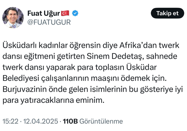 Sinem Dedetaş dava açacağım dedi Fuat Uğur üstüne üstüne gidip bir daha yazdı - Resim: 0