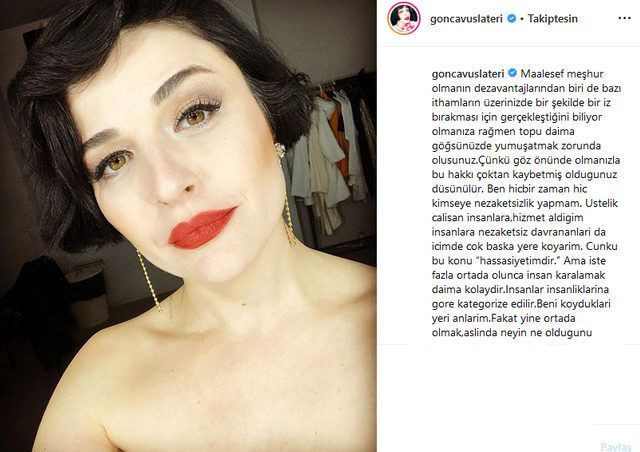 Gonca Vuslateri'den takipçisinin 'iki yüzlü' yorumuna yanıt - Resim: 4