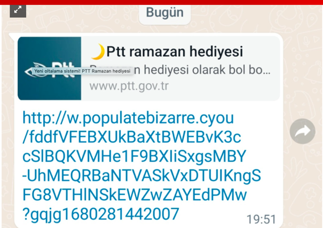 PTT Ramazan hediyesi linkine tıkladım ne yapmalıyım - Resim: 0