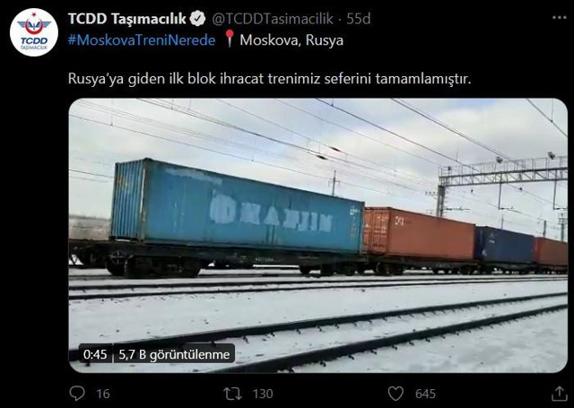 Rusya'ya giden ilk blok ihracat treni Moskova'da seferini tamamladı - Resim: 0