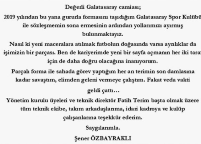 Galatasaray'da ayrılık: Resmen veda etti - Resim: 0