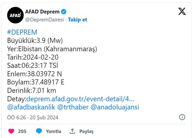 Kahramanmaraş yeni güne depremle uyandı! AFFAD'dan açıklama geldi - Resim: 0