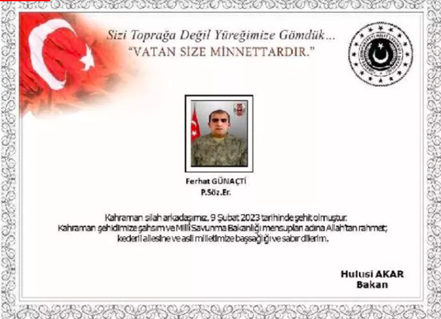 MSB duyurdu Er Ferhat Günaçti depremde şehit oldu - Resim: 0