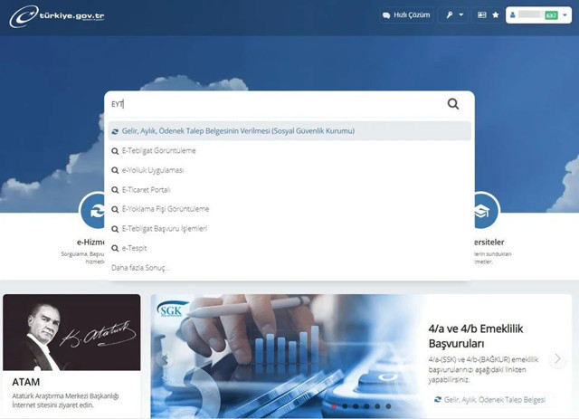 Başvurular başladı e-Devlet'te EYT düzenlemesi yapıldı! EYT için e-Devlet başvuru ekranı... - Resim: 0