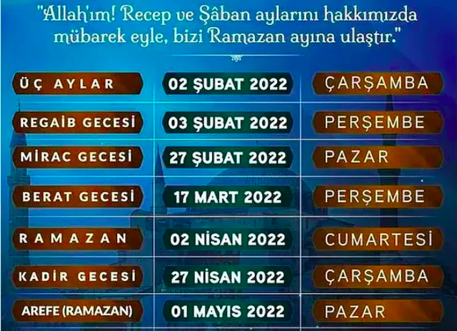 Regaib Kandili ne zaman 2022 oruç tutulur mu Diyanet kandil günleri - Resim: 0
