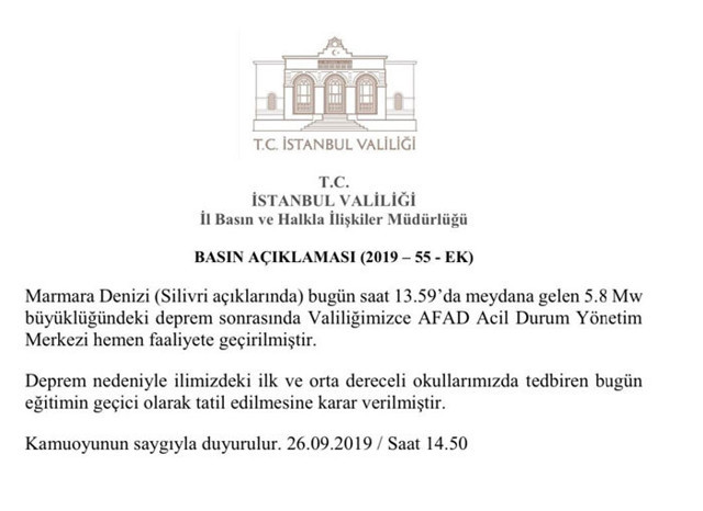 Yarın okullar tatil mi? İstanbul, Bursa, Yalova ve Kocaeli'nde deprem tatili - Resim: 1