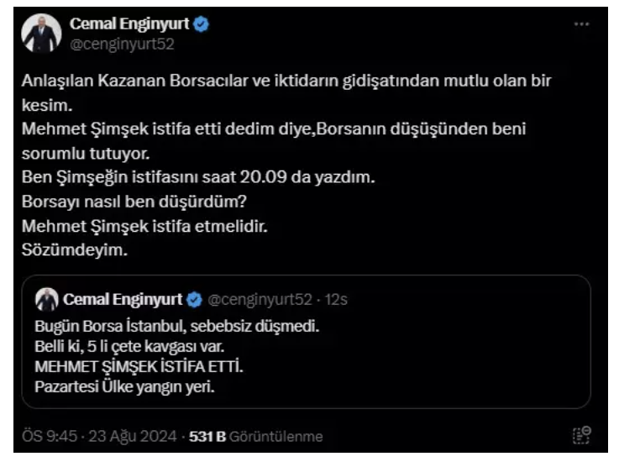 "Mehmet Şimşek istifa etti'  dedi, yalanı çürütüldü! Cemal Enginyurt'un yıllar önce aldığı ceza gündem oldu - Resim: 2