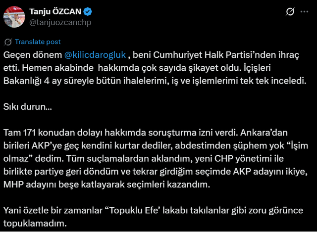 Tanju Özcan'ın 'Topuklu Efe topukladı' twiti olay! AK Parti'den o da teklif almış - Resim: 0
