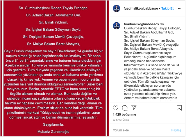 FETÖ'den tutuklanan iş insanı Gurbanoğlu'ndan Cumhurbaşkanı Erdoğan'a mektup - Resim: 0