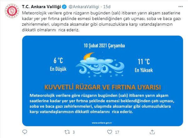 Ankara için fırtına alarmı verildi! Valilik: Çatılar uçabilir bacalara dikkat - Resim: 0