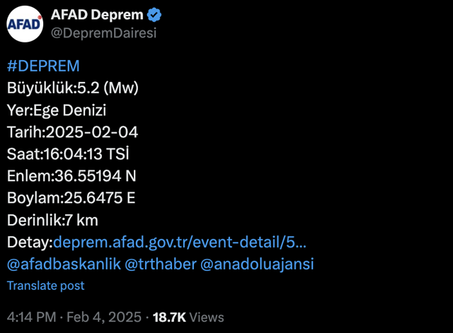 Ege Denizi'nde yine deprem oldu! İzmir ve Muğla'da da hissedildi! Kandilli ve AFAD'dan açıklama - Resim: 1