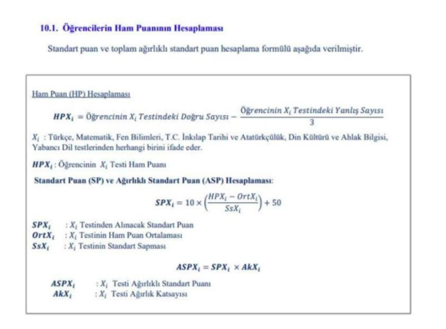 LGS puan hesaplama 2020 LGS taban puana göre hesaplama nasıl yapılır? - Resim: 0