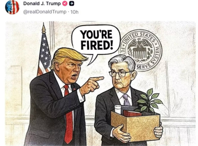 Trump'tan olay Powell paylaşımı! Karikatürdeki yazı şok etti - Resim: 0