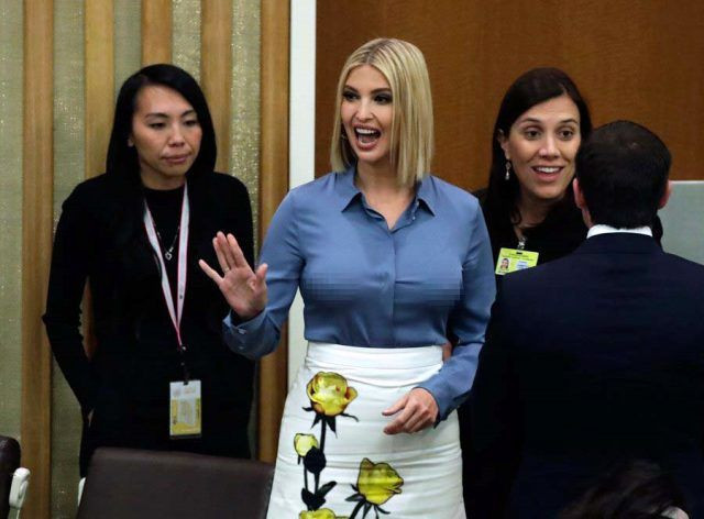 Ivanka Trump BM'de göğüs uçlarını gösterdi! ABD başkanının kızı olay - Resim: 3